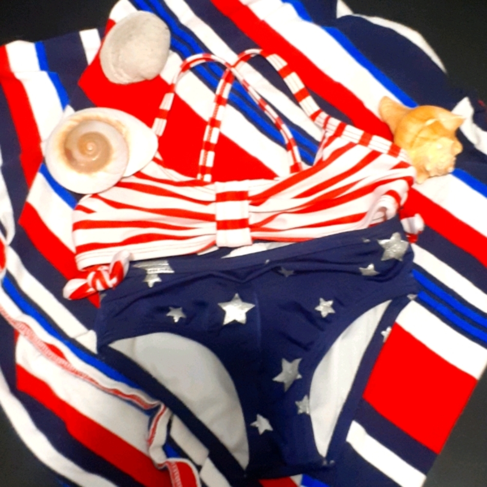Gymboree size 3T red/white/blue 2 piece swimsuit